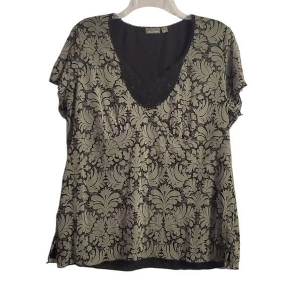 Apt. 9 Women's Mesh Sequins Blouse Top 1X - Picture 1 of 6
